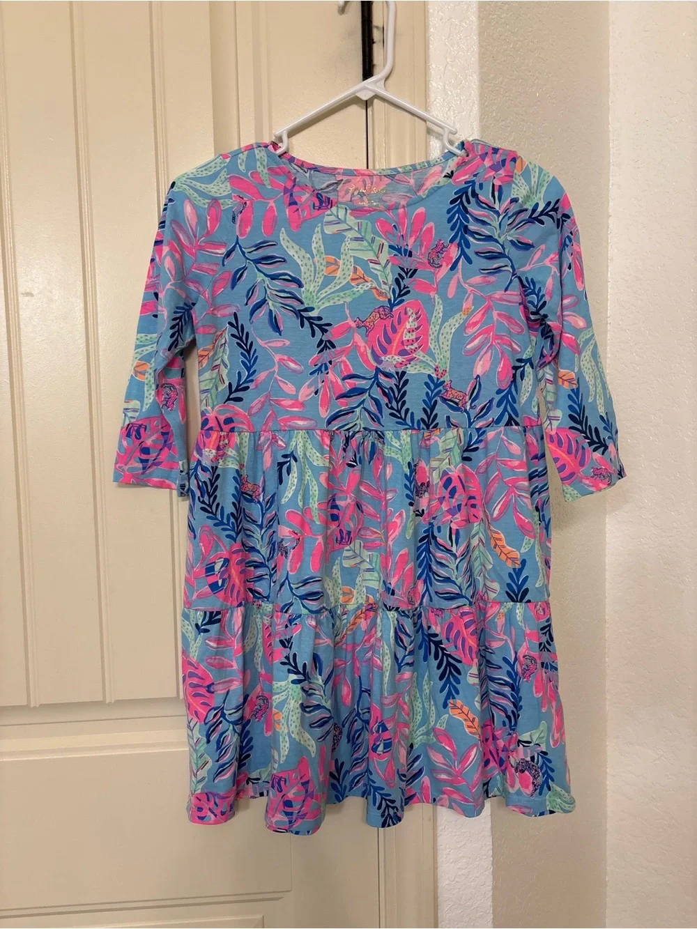 Lilly Pulitzer Geanna Swing Dress Girls XL 12-14 Porto Blue You’ve Been Spotted